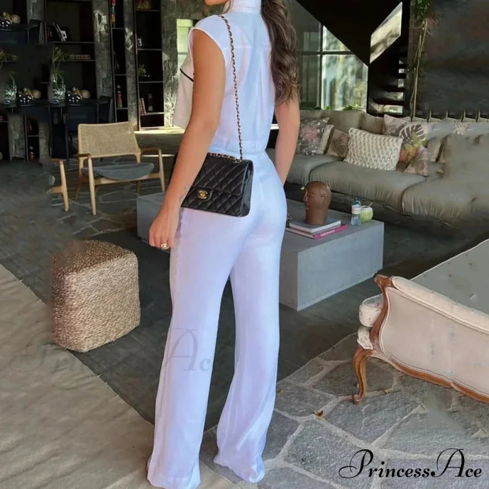 Differentiate Collar Waistcoat Pockets Trousers Workplace Two Piece Ensemble officetwopieceset-250223