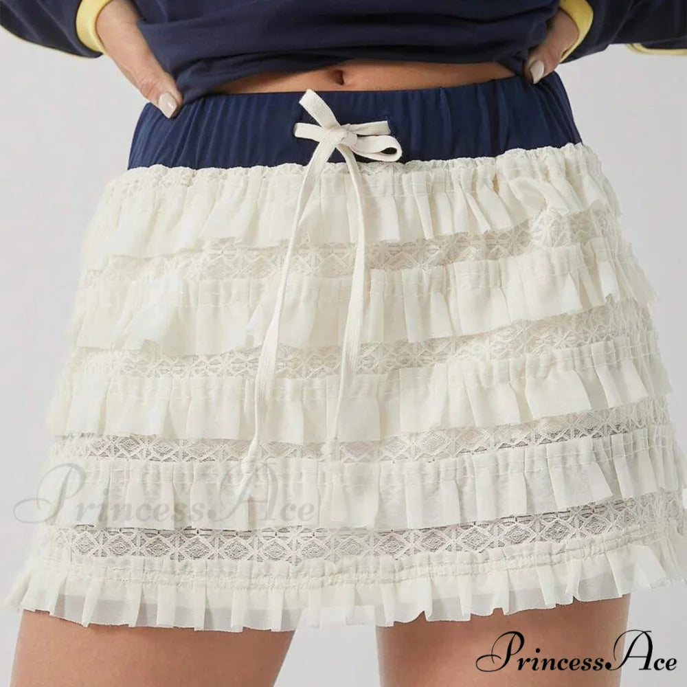 Differentiate Lace Tiered Frills Skirt skirts-250223