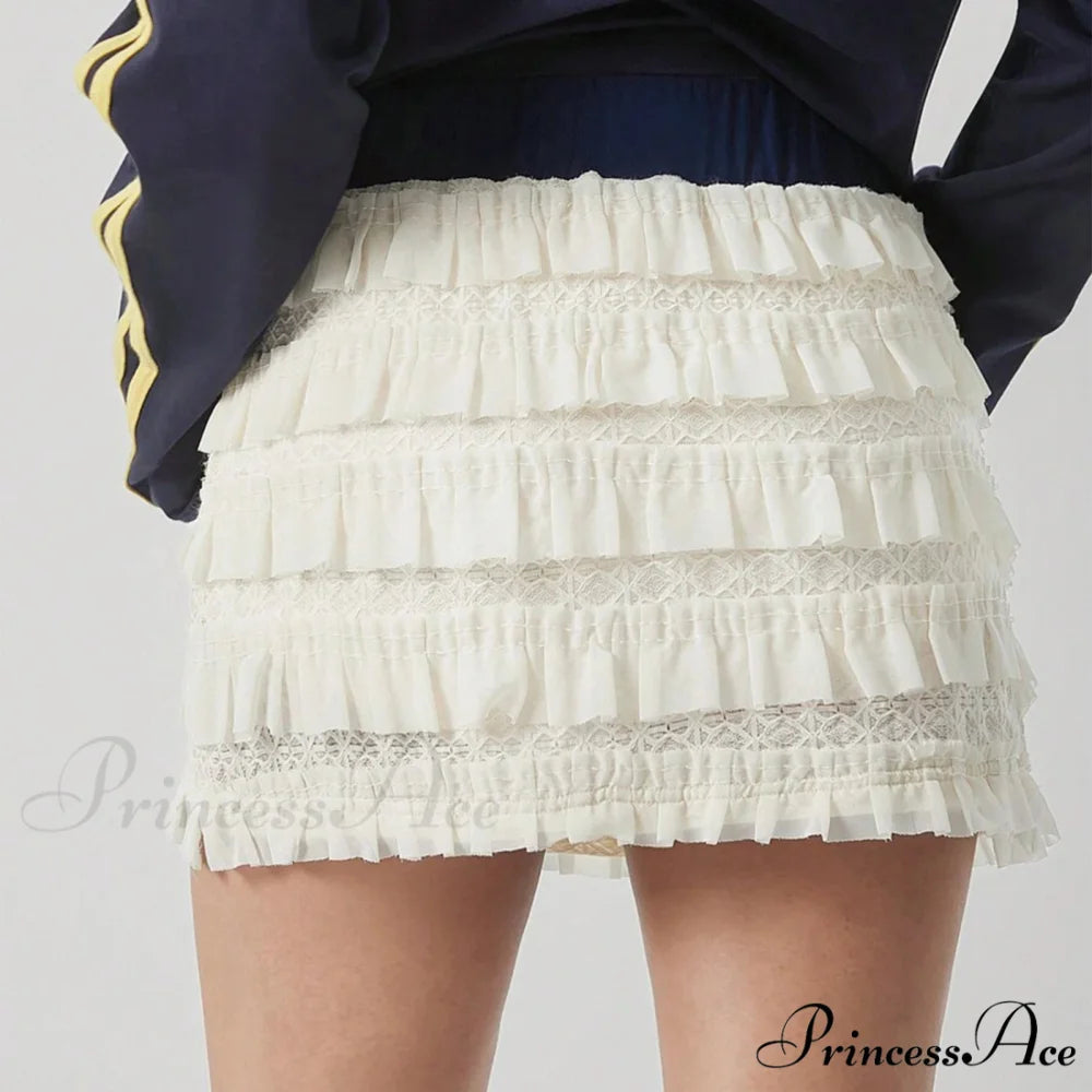 Differentiate Lace Tiered Frills Skirt skirts-250223