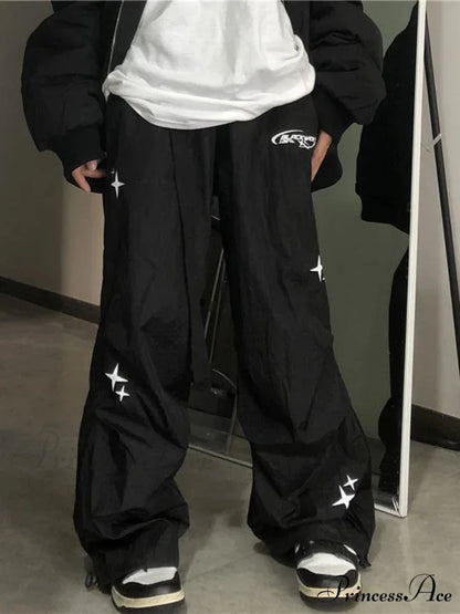 Digital Y2K Parachute Loose-Fitting Trousers pants-241228