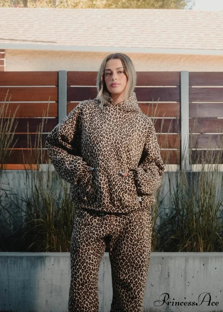 Disguise Zip Up Hoodie Leopard print 1 / M hoodies-241228