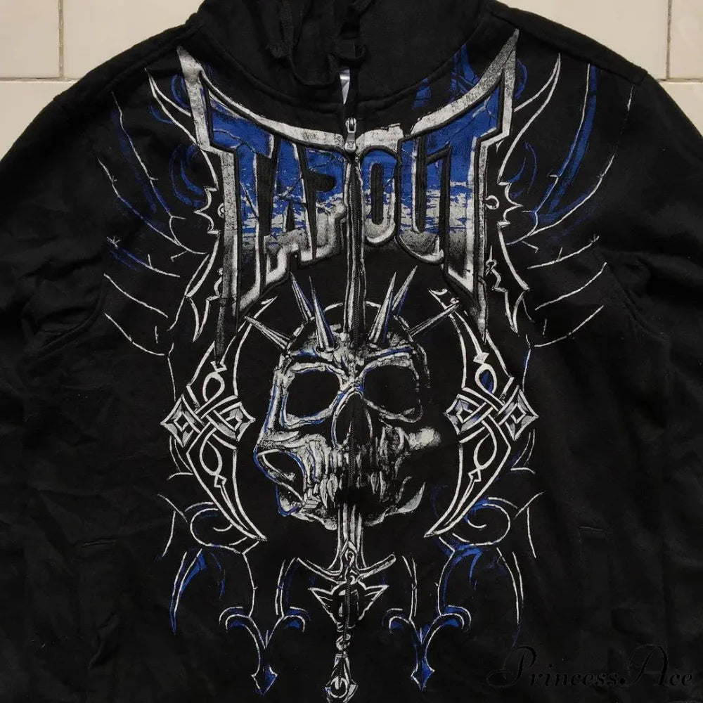 Distressed Zip Up Sweater hoodies-241228