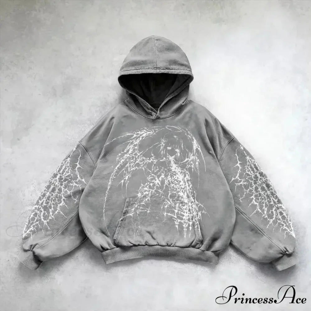 Divine Design Print Hoodie grey 3 / M hoodies-241228