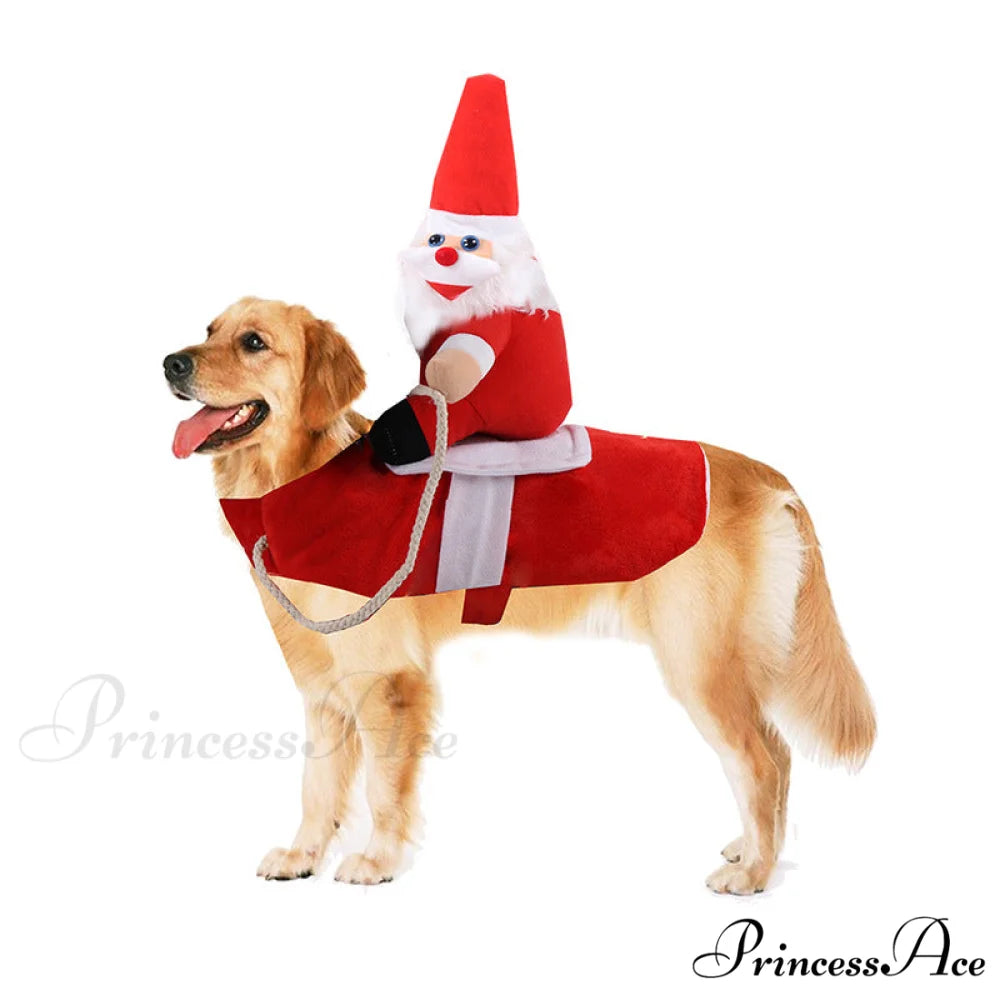 Dog Clothes Christmas Funny Costumes Red oversized Christmas doll clothes / S