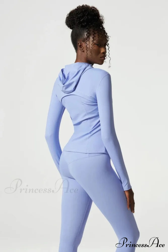 DOINA HOODED LONG Charming SLEEVE SPORTS TOP BLUE Blue / M