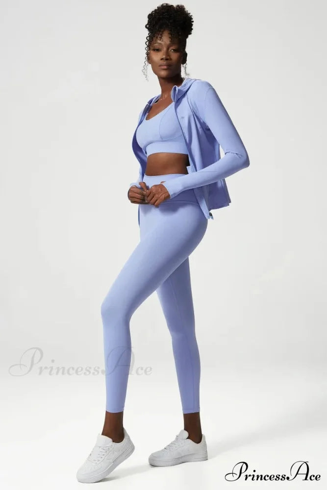 DOINA HOODED LONG Charming SLEEVE SPORTS TOP BLUE Blue / XL