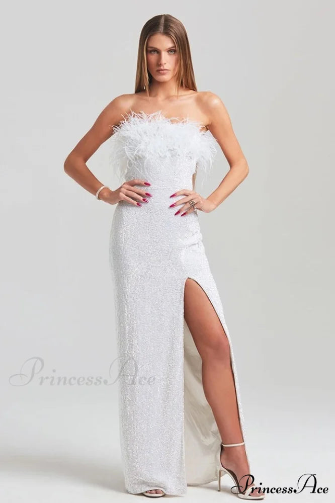 Dolly Sequin Stylish Feather Dress