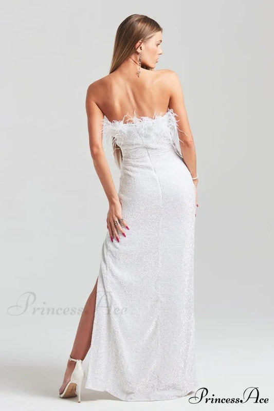 Dolly Sequin Stylish Feather Dress