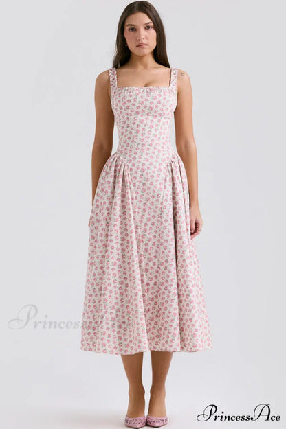 Dorothy White Stylish Rosebud Print Sundress