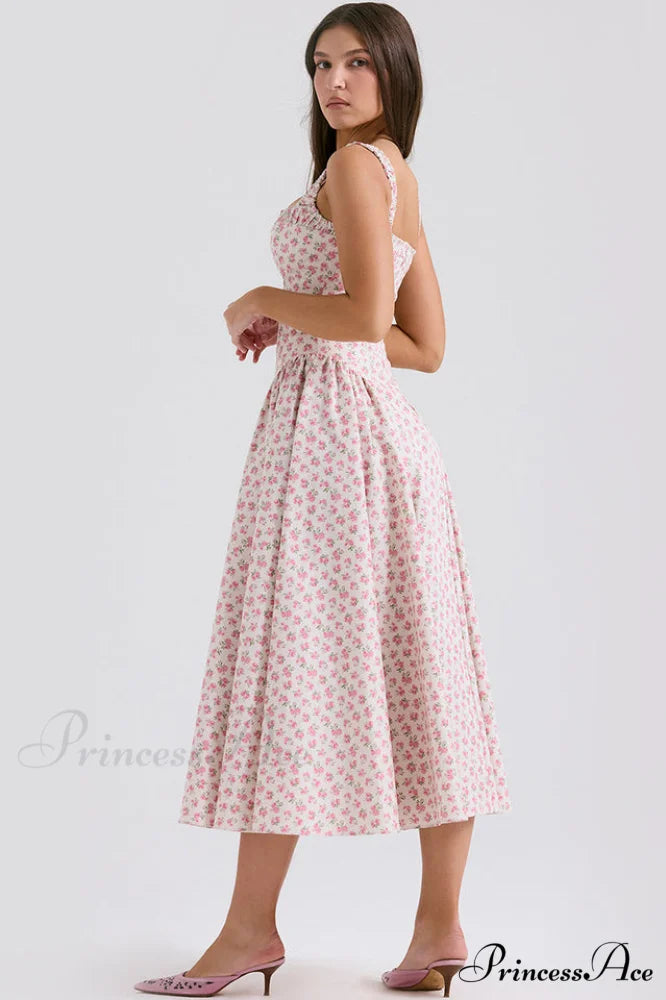 Dorothy White Stylish Rosebud Print Sundress