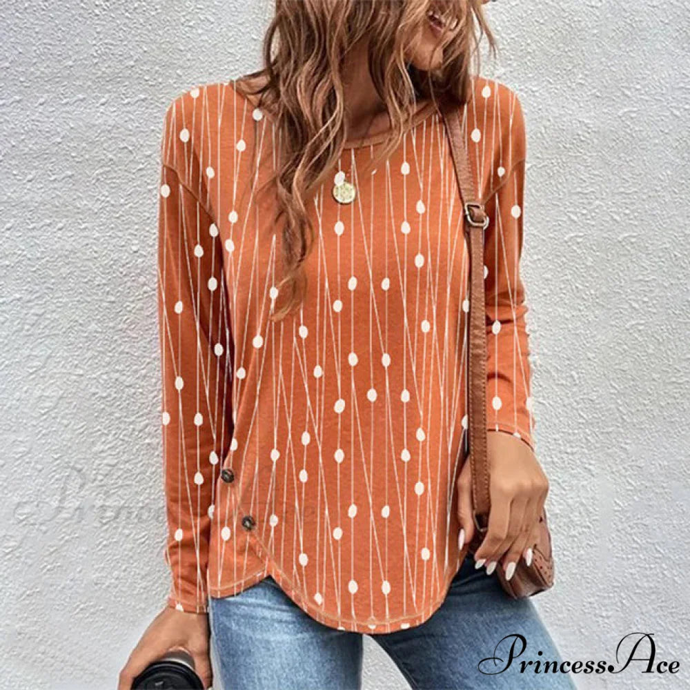 Dot Polka Blouse Orange / S