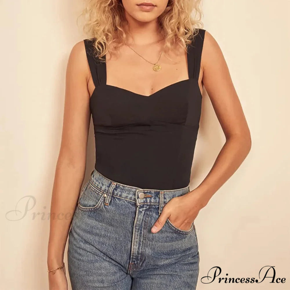 Dotted Sweetheart Neck Shirred Sleeveless Fitted Crop Top BLACK / S croptop-250126