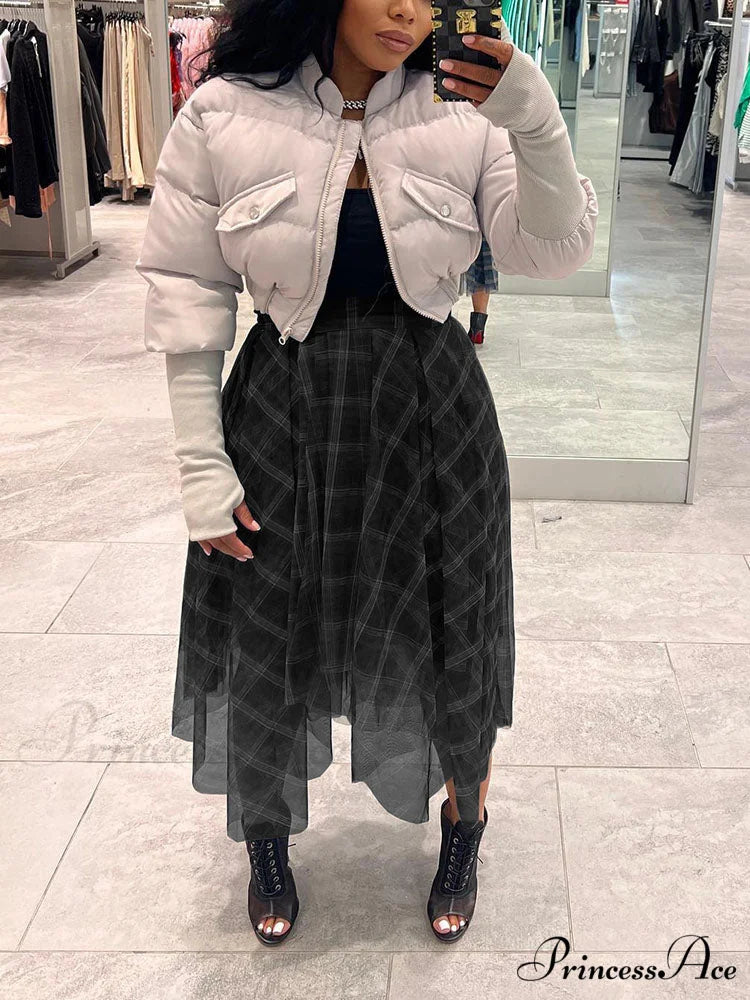 Double Cross Graceful Layers Necklace Black / L