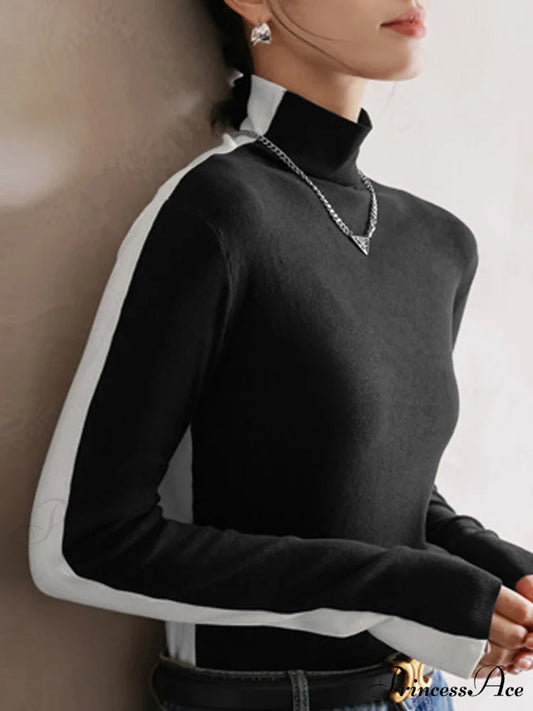 Double Sided Colorblock Trendy Long Sleeve Top