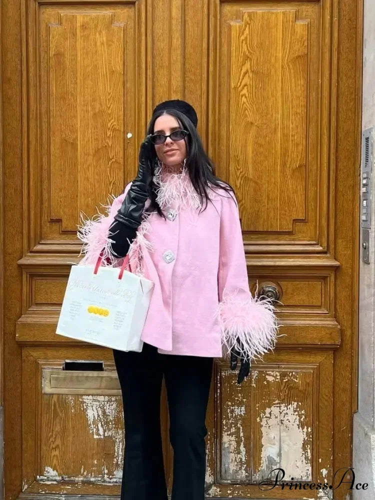 Downy Soft Collar Fasten Cozy Overcoat overcoats-241228