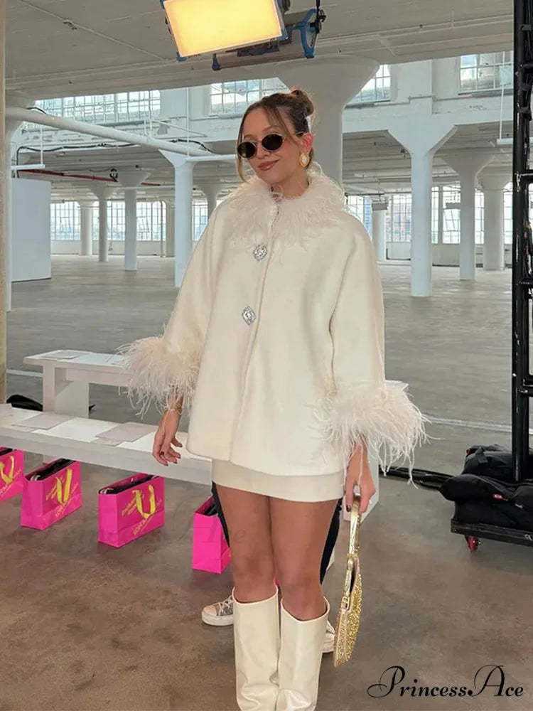 Downy Soft Collar Fasten Cozy Overcoat overcoats-241228