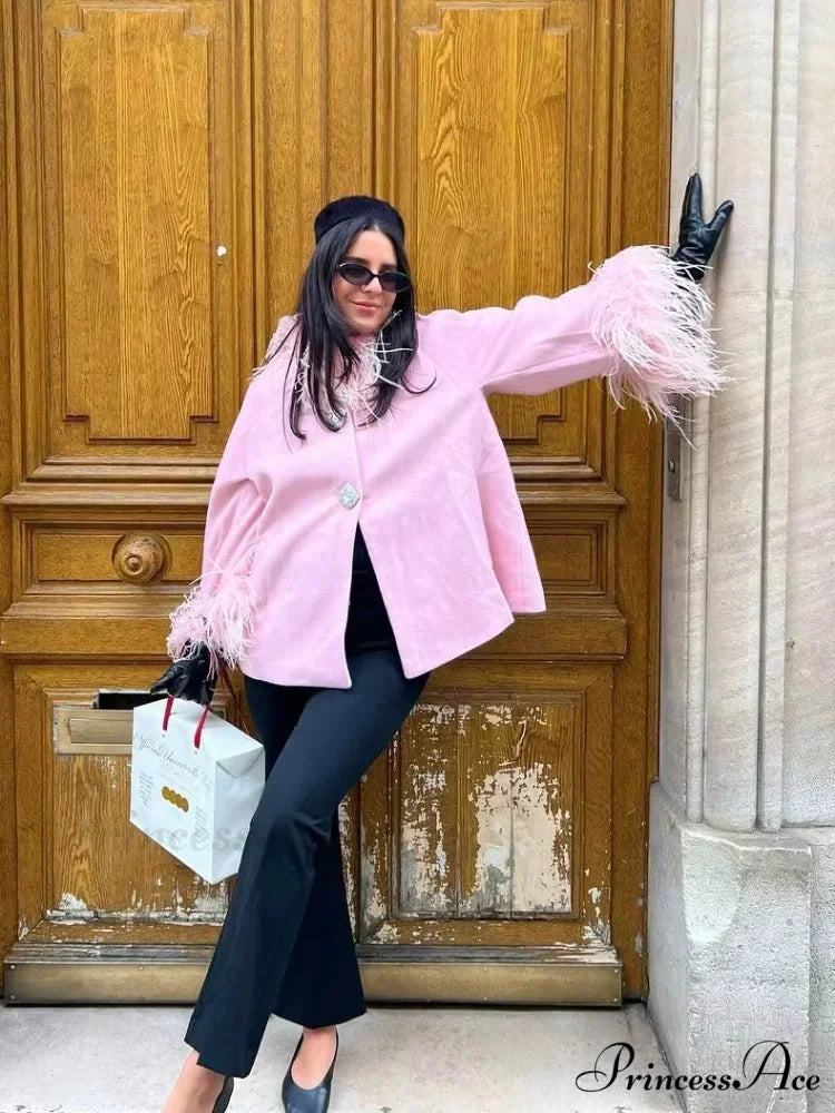 Downy Soft Collar Fasten Cozy Overcoat overcoats-241228