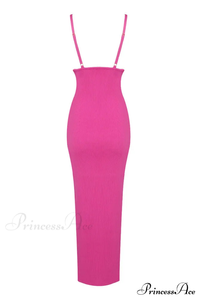 Draped Bustier Stylish Ribbed Midi Dress