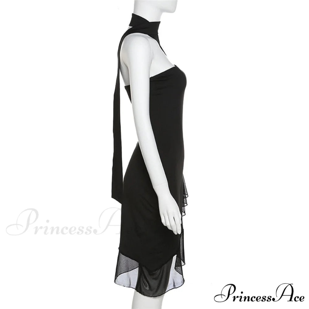 Draped Frill Stylish Tube Mini Dress