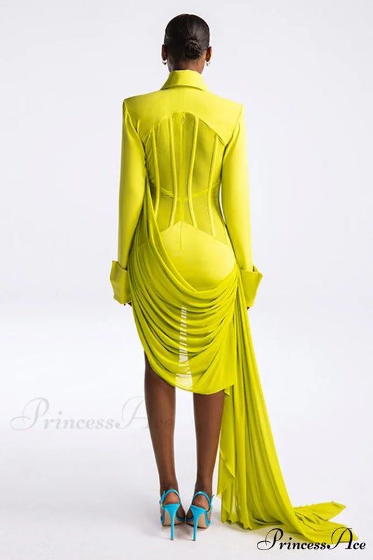 Draped Mesh Stylish Corset Mini Dress