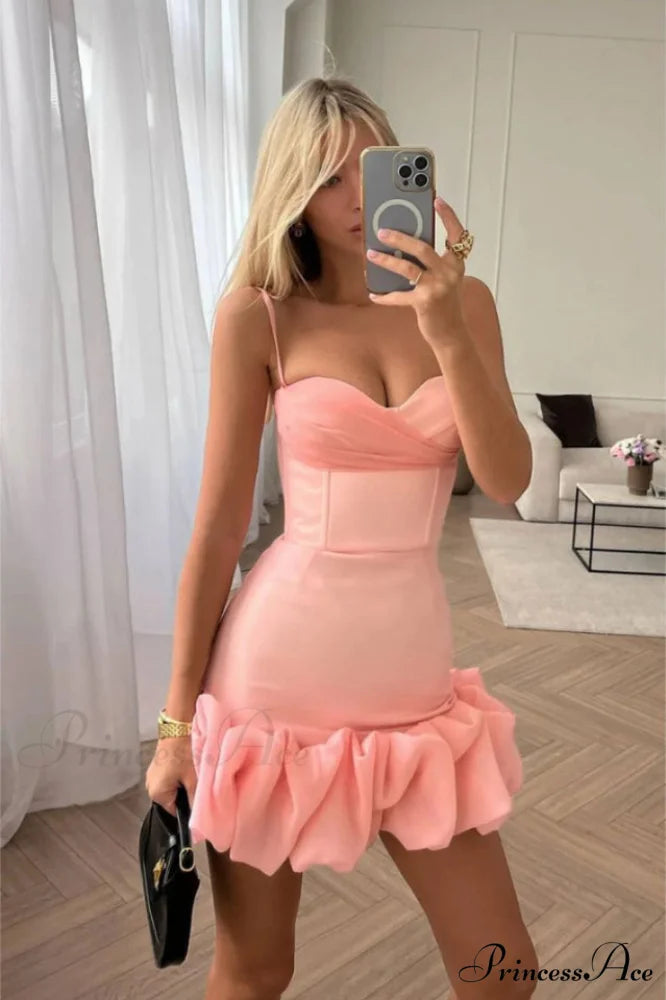 Draped Ruffle Stylish Mini Bustier Dress