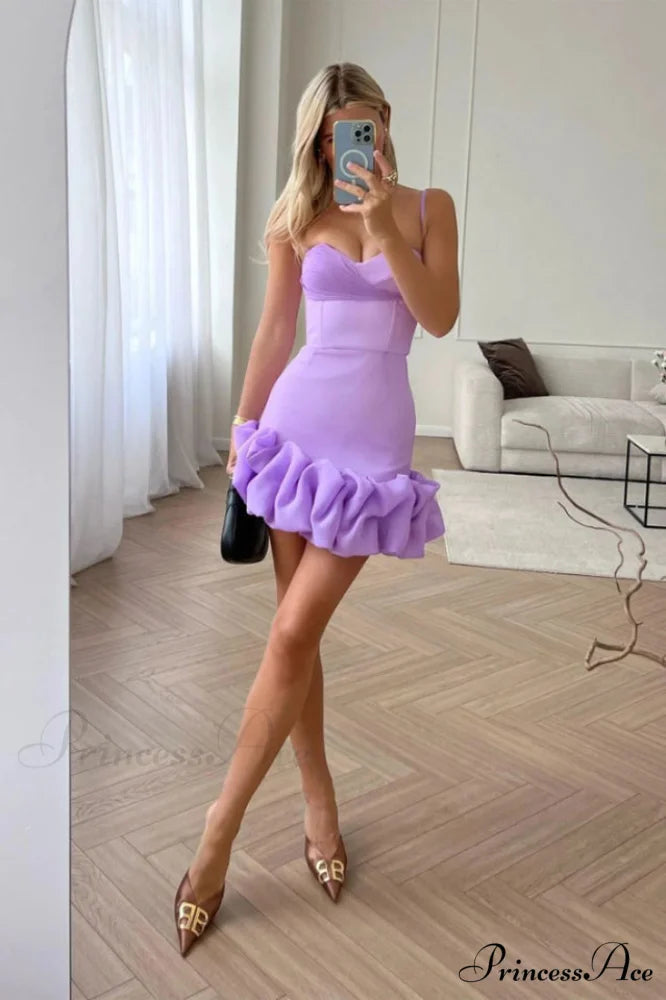 Draped Ruffle Stylish Mini Bustier Dress