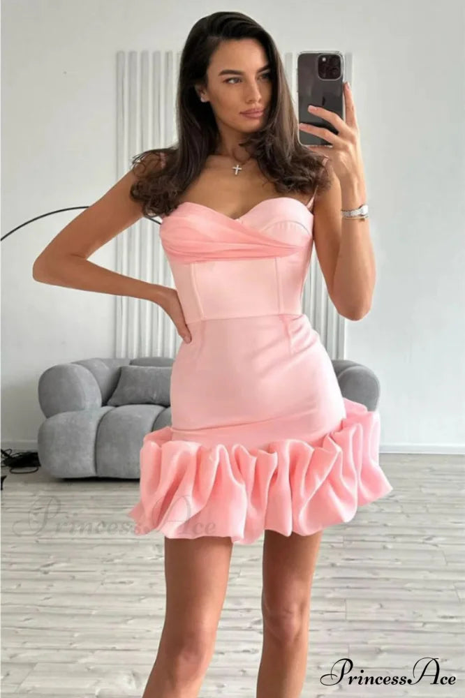 Draped Ruffle Stylish Mini Bustier Dress