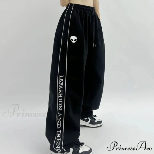 Drawn Drawcord Athletic Informal Trousers Black / S pants-241228
