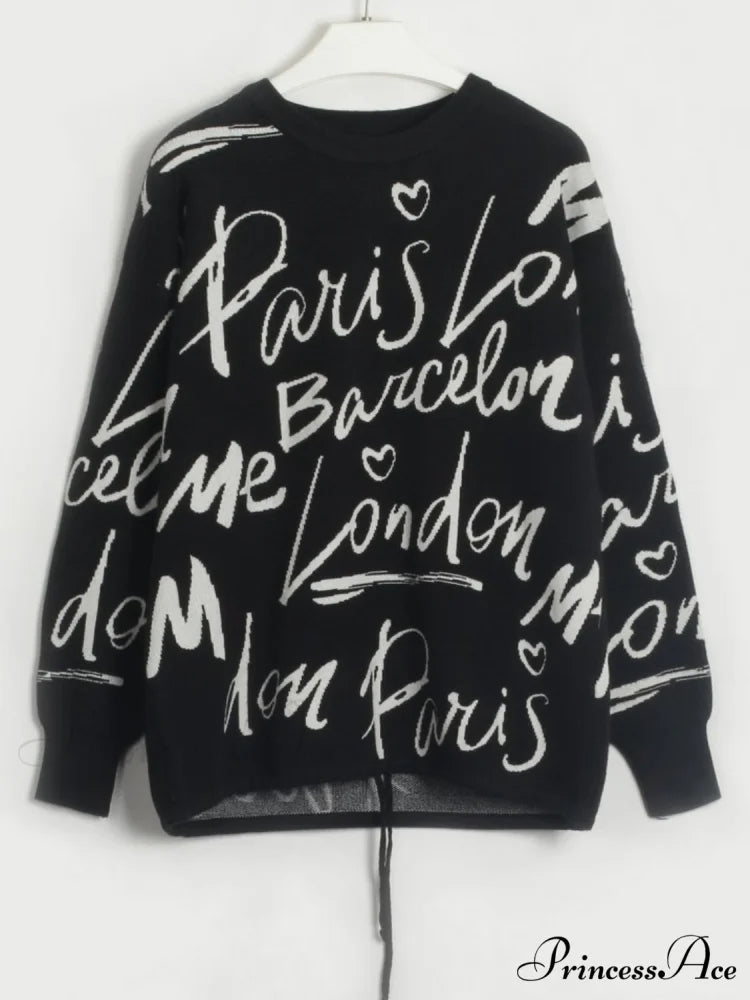 Drawstring Round Neck Sweater