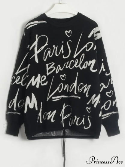 Drawstring Round Neck Sweater