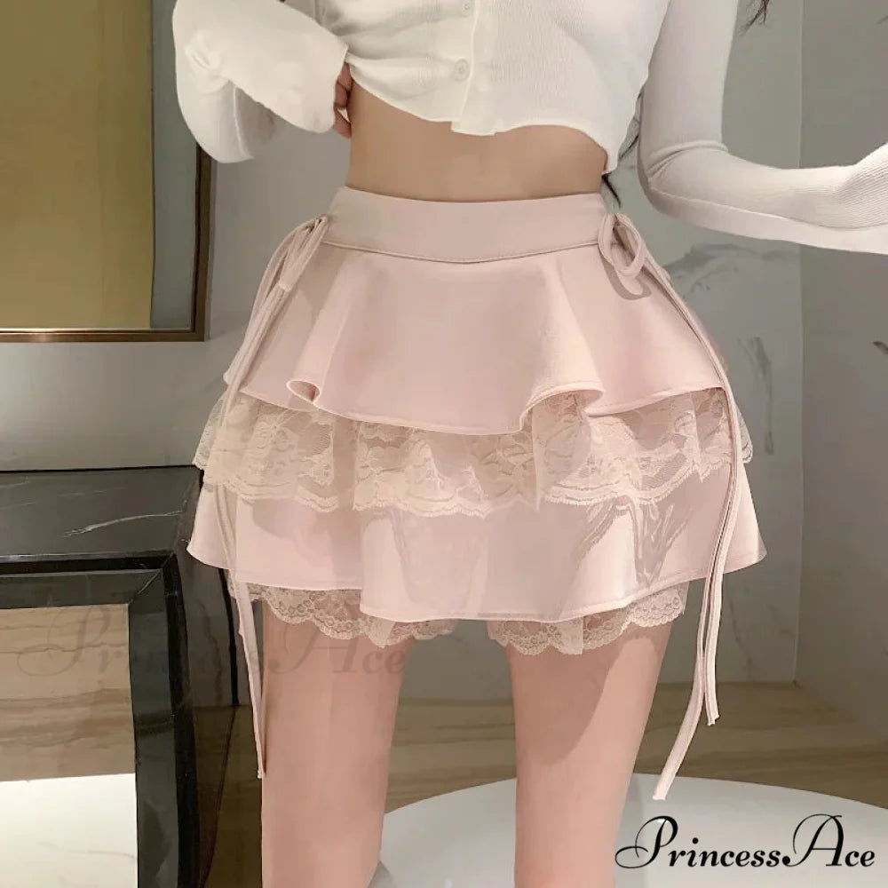 Dress Lace Lolita Skirt Pink / S skirts-250223