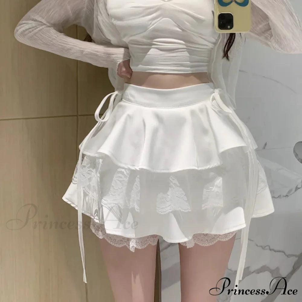 Dress Lace Lolita Skirt White / S skirts-250223