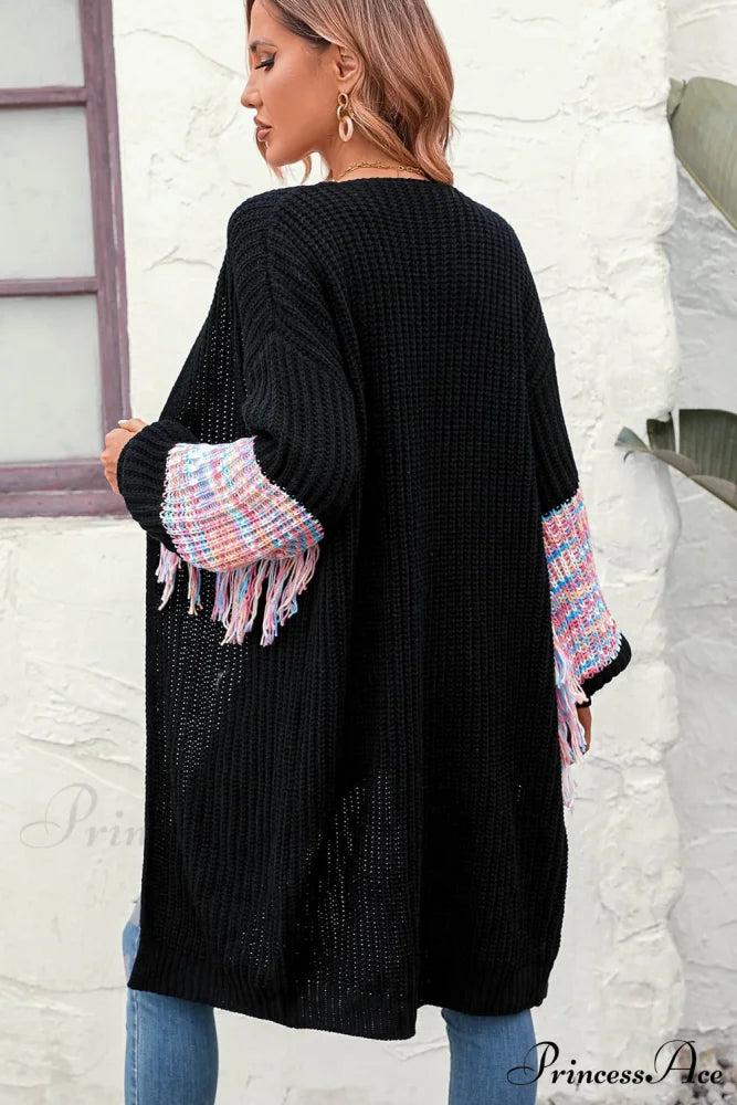 Dropped Fringe Cardigan Arm with Shoulder