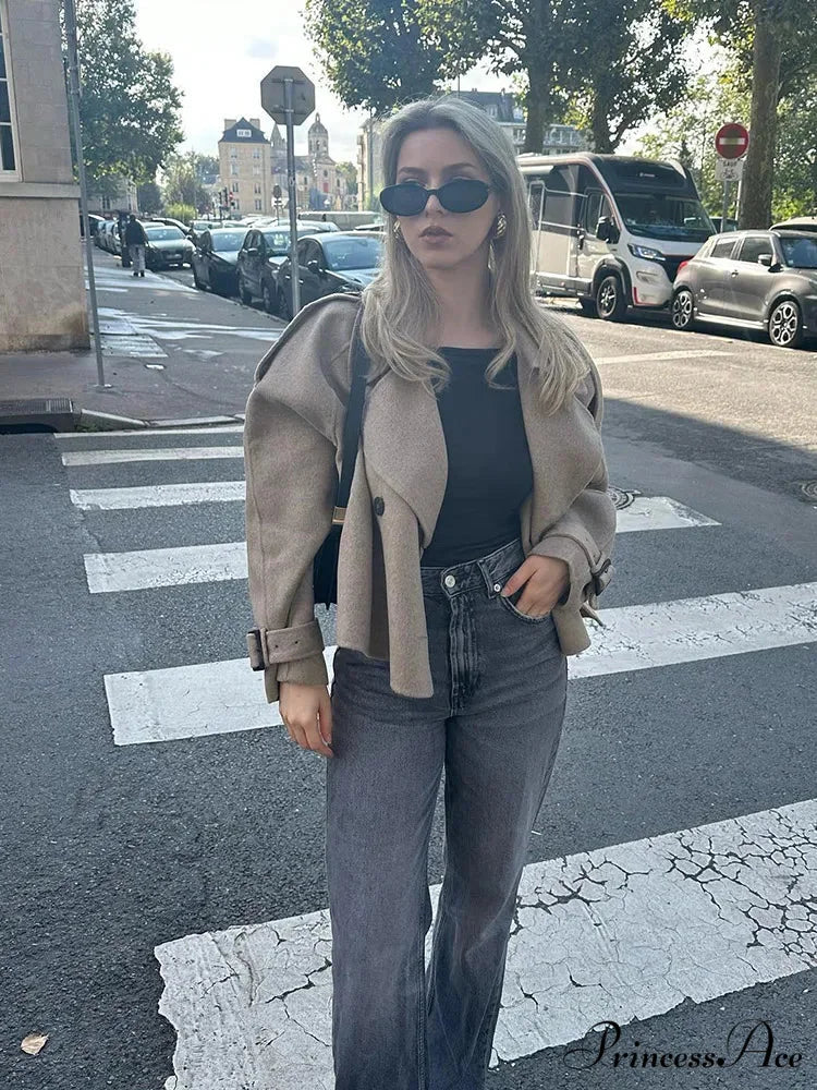 Dual Breasted Woolen Mix Coat coats-241228