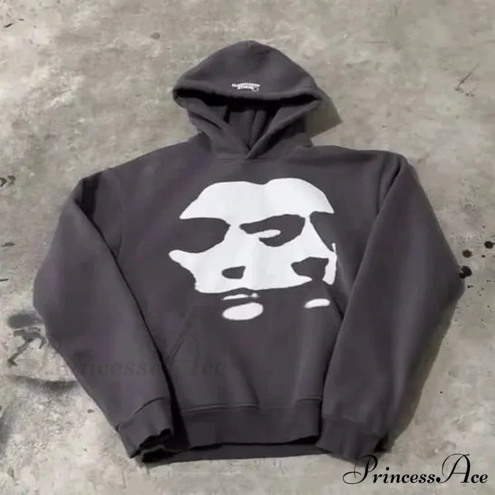 Dual-Personality Graphic Oversized Hoodie 4dark gray / S hoodies-241228