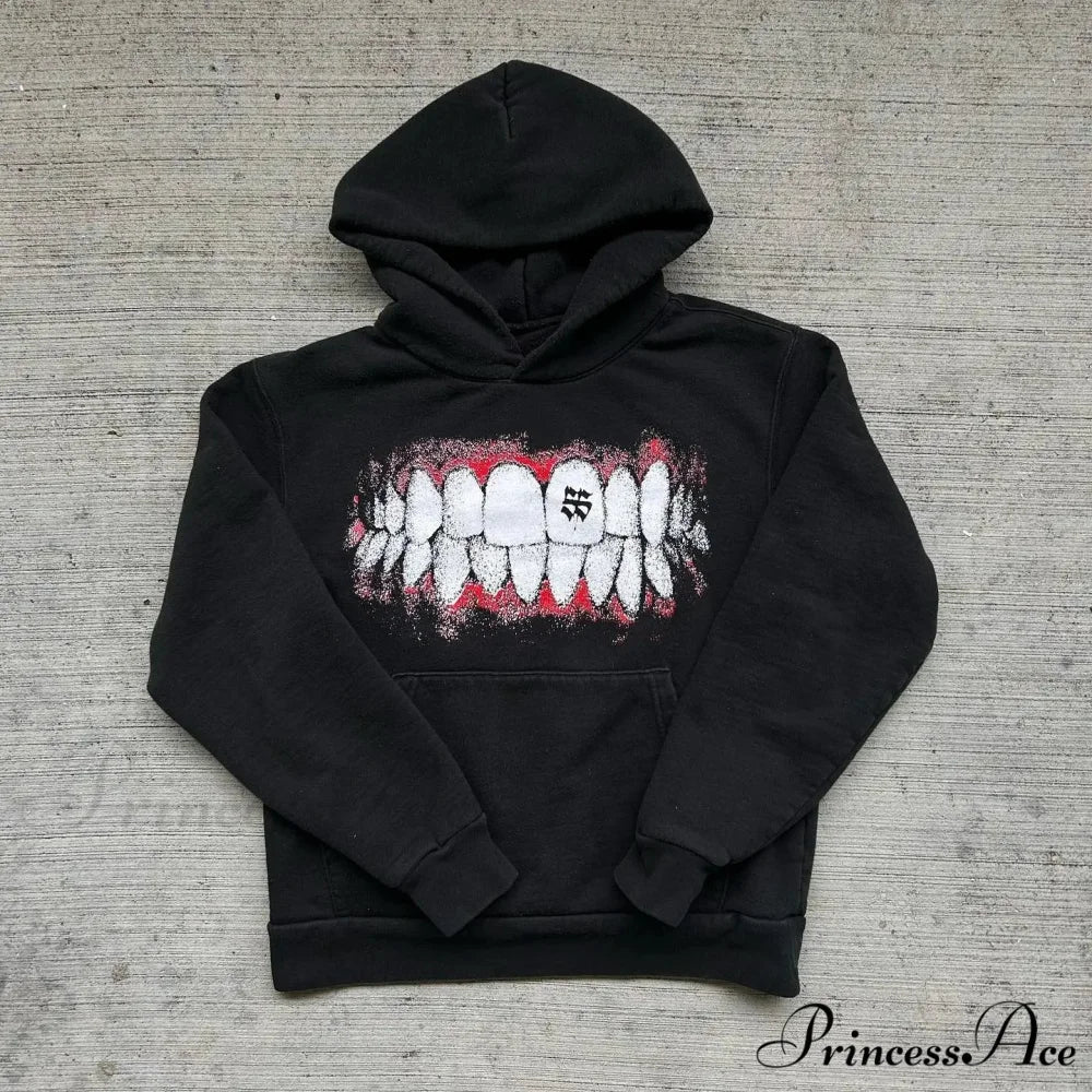 Dual-Personality Graphic Oversized Hoodie black 2 / S hoodies-241228
