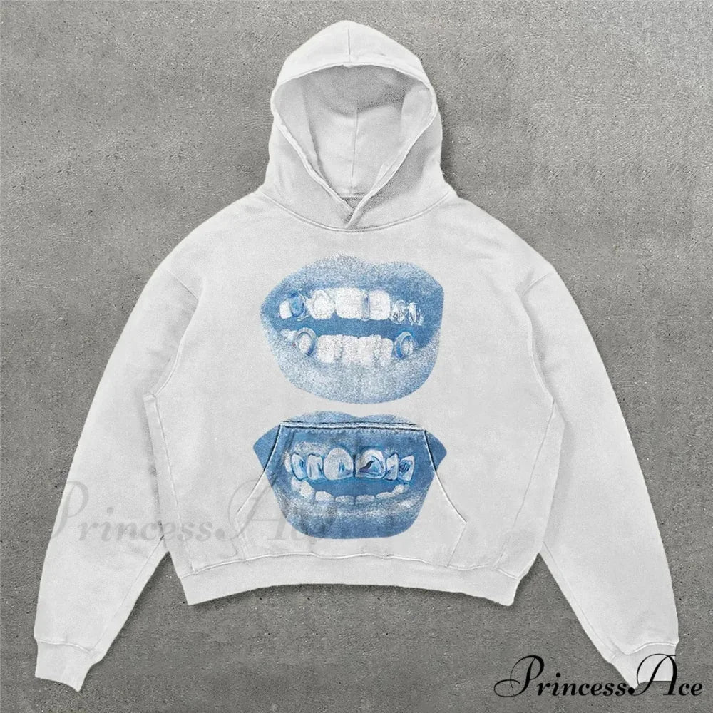 Dual-Personality Graphic Oversized Hoodie white2 / S hoodies-241228