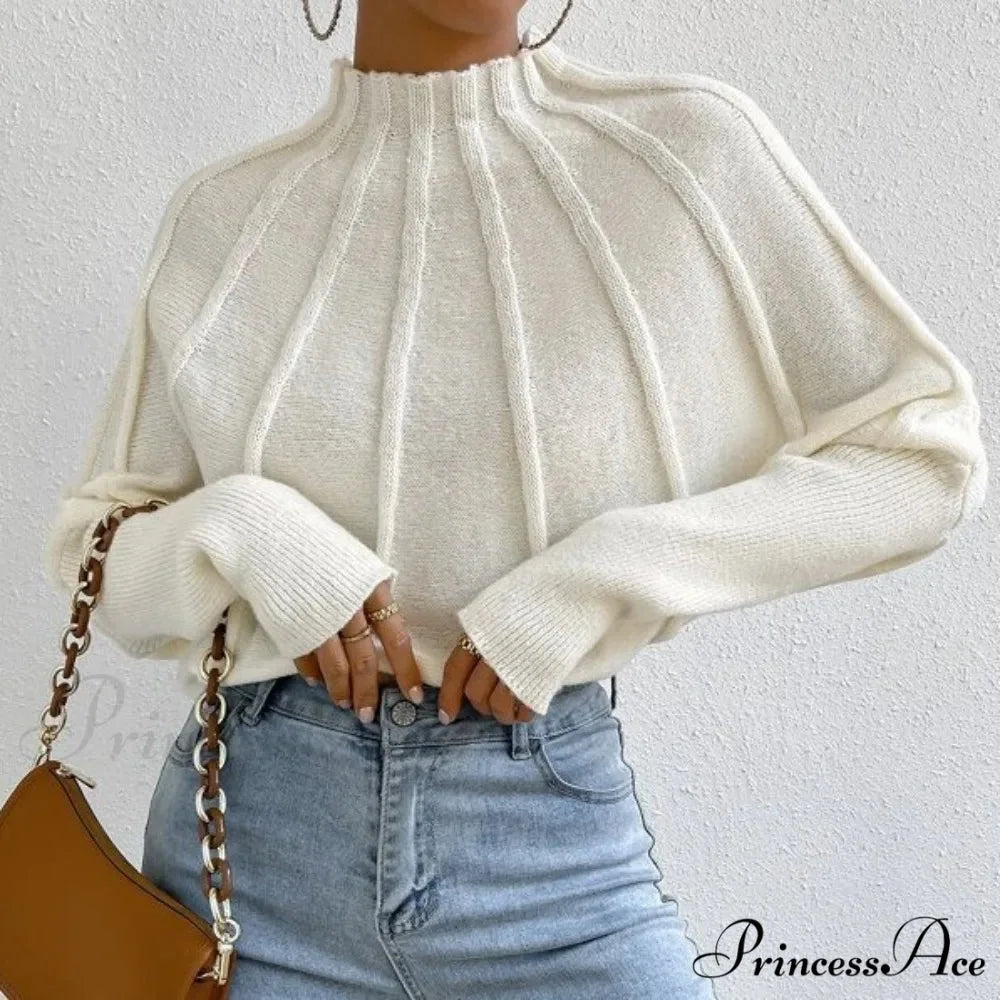 Durable Circular Neck Batball Sleeve Baggy Jumper swraters-241228