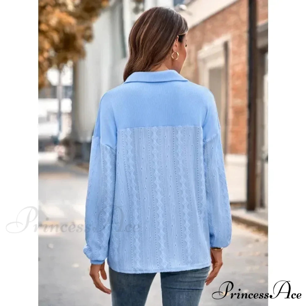 Durable Collar Pullover Knit Top Classy Top blouse-250126