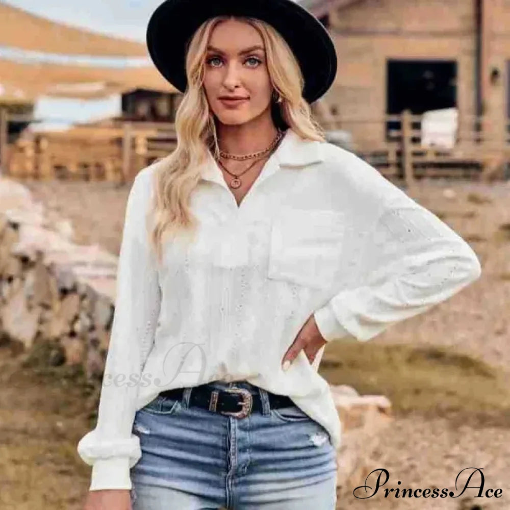 Durable Collar Pullover Knit Top Classy Top blouse-250126