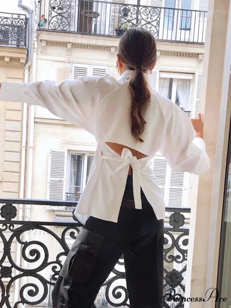 Durable Collar Single Buttoned Ivory Top blouse-250223