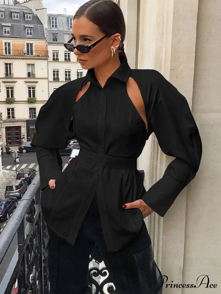 Durable Collar Single Buttoned Ivory Top blouse-250223