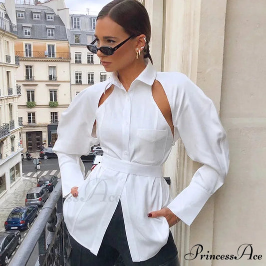 Durable Collar Single Buttoned Ivory Top White / S blouse-250223