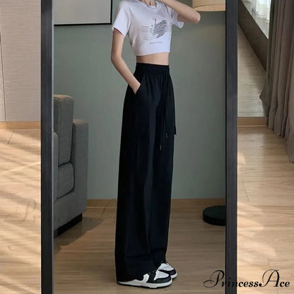 Durable Elevated Waist Stylish Cargo Trousers Black / S pants-241228