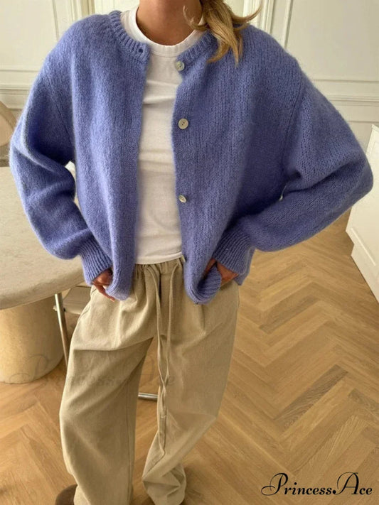 Durable Fluffy Button Up Knit Cardigan cardigans-241228