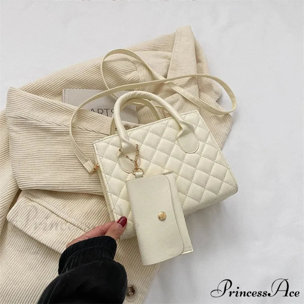 Durable Gem Grid Faux Leather Crossbody White crossbody-250126