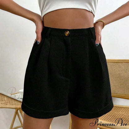Durable High-Rise Workplace Lounge Short Black / S short-250223
