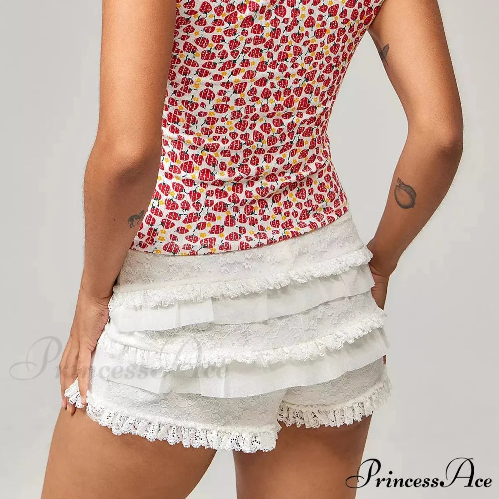 Durable Lace Frill Bloomer Short short-250223