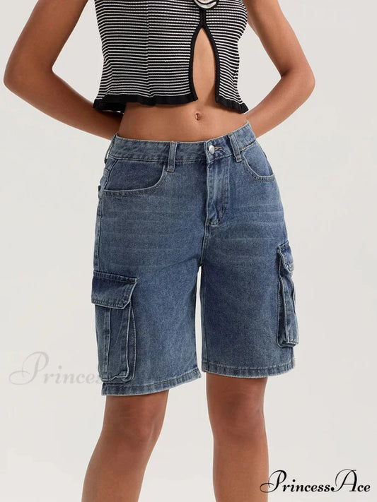 Durable Medium Elevation Button Denim Short short-250223