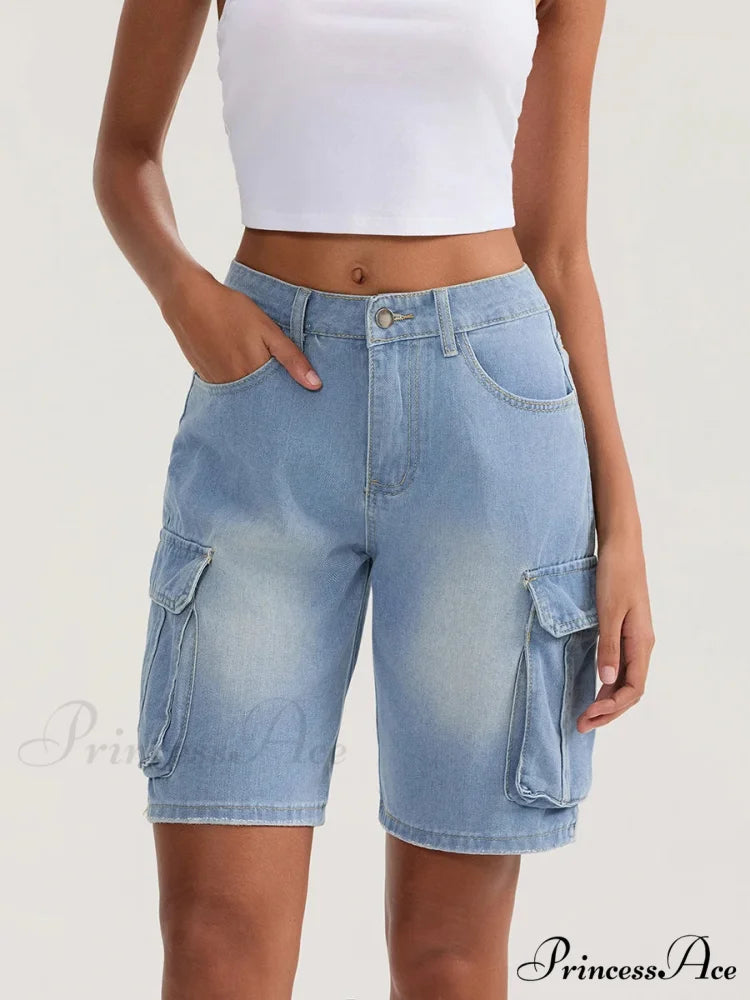 Durable Medium Elevation Button Denim Short short-250223